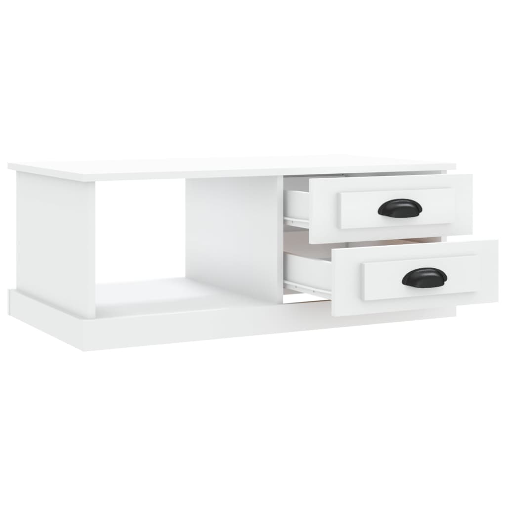 vidaXL Kavos staliukas, baltos spalvos, 90x50x35cm, apdirbta mediena