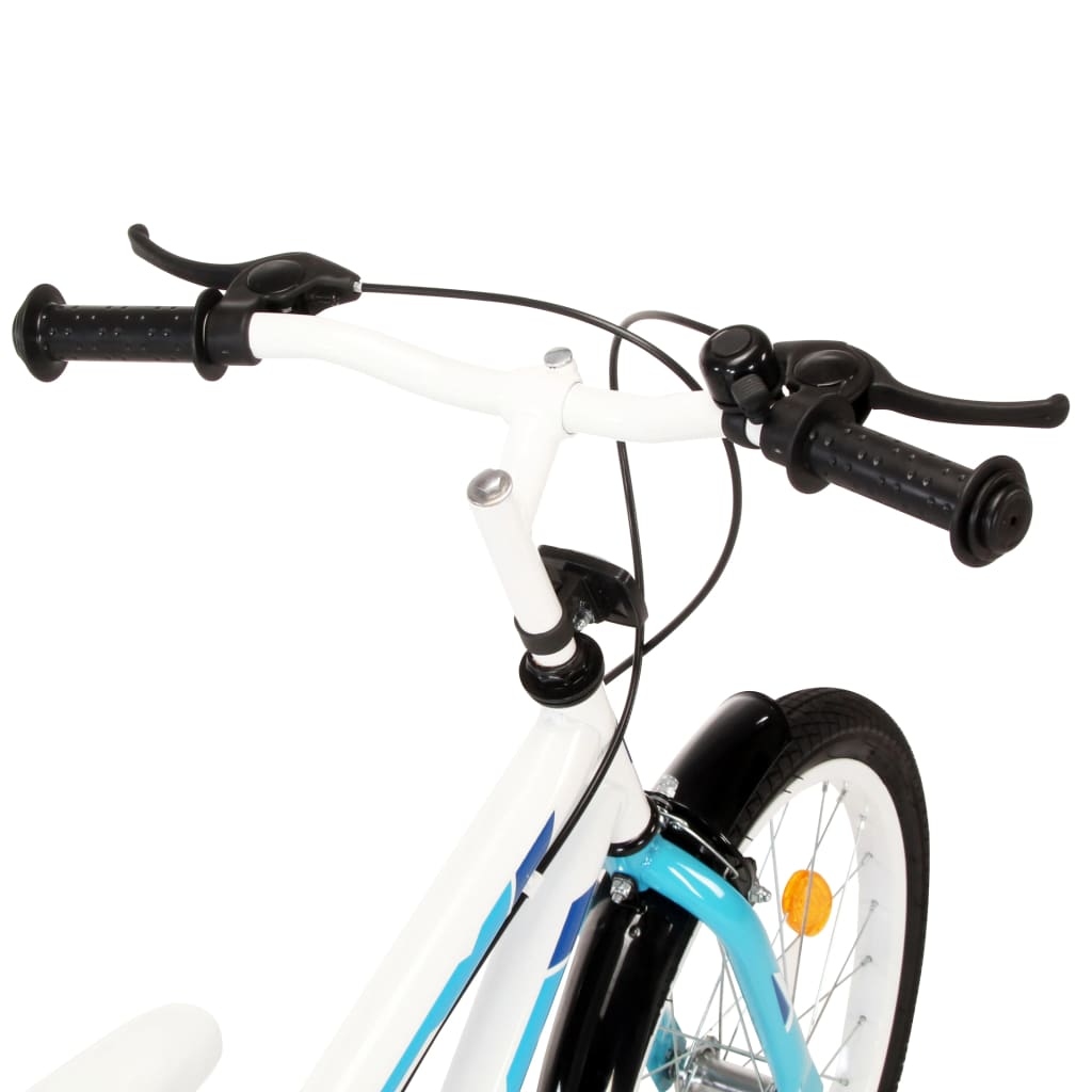 vidaXL Vaikiškas dviratis, mėlynos ir baltos spalvos, 18 colių