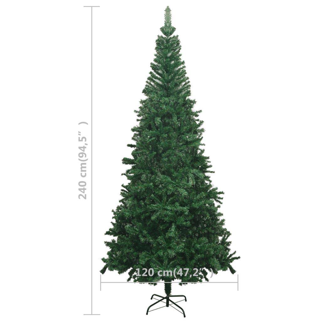 vidaXL Dirbtinė apšviesta Kalėdų eglutė, žalios spalvos, 240cm, L