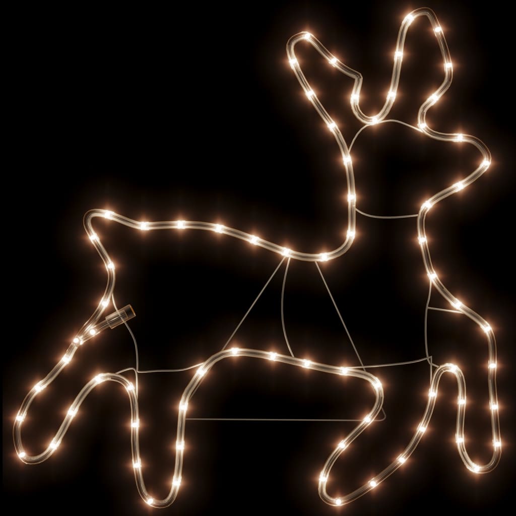 vidaXL Kalėdinė dekoracija elnias su 72 šiltomis LED, 57x55x4,5cm