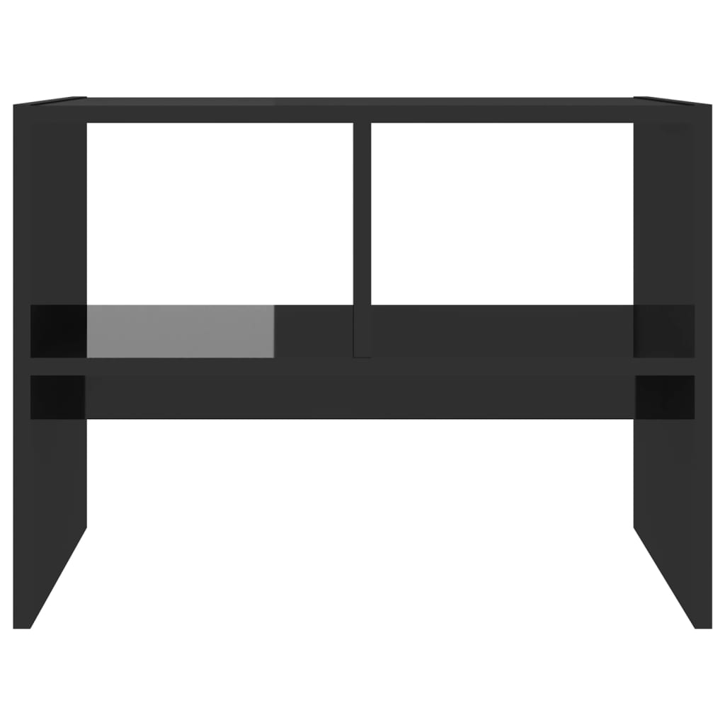 vidaXL Šoninis staliukas, juodos spalvos, 60x40x45cm, MDP, blizgus
