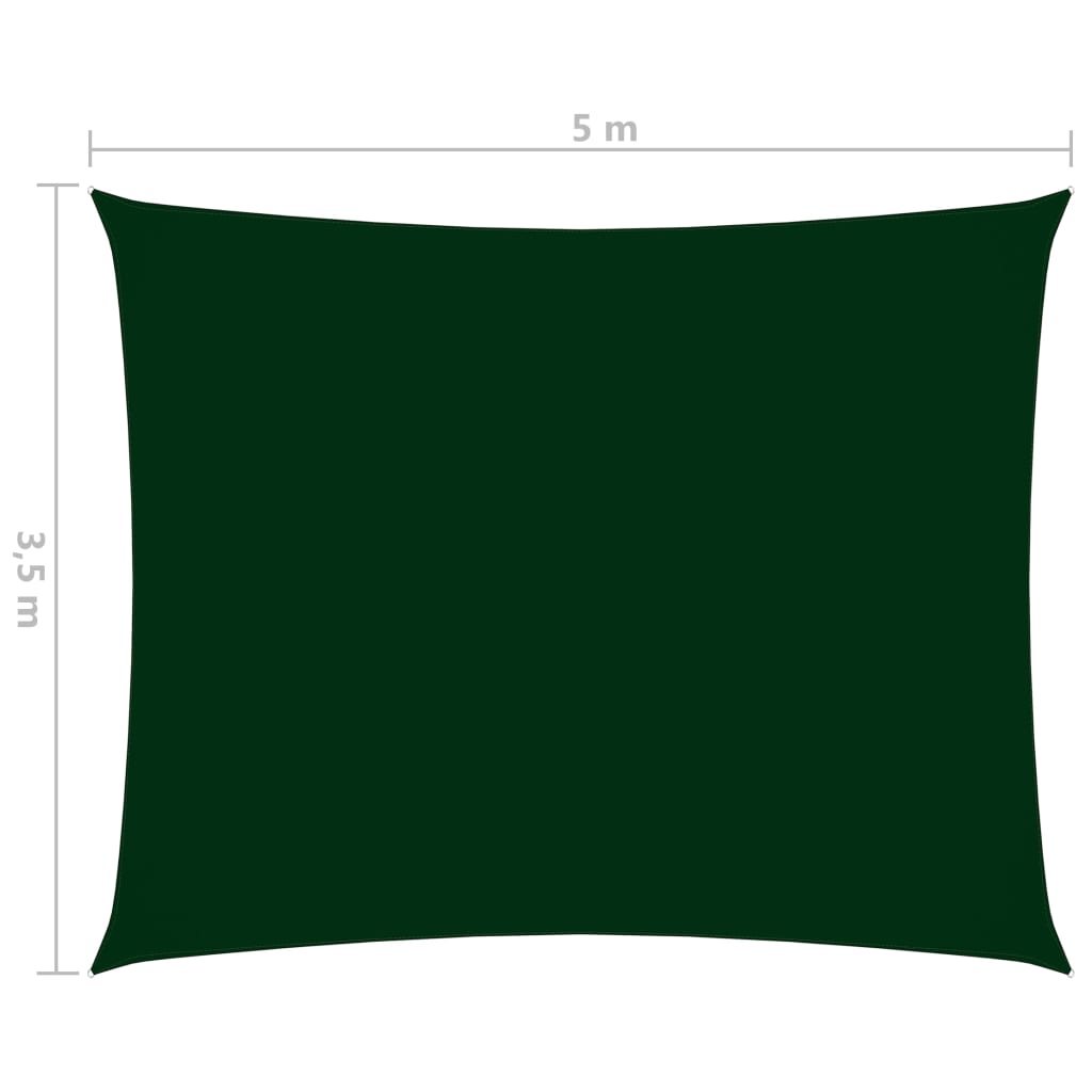 vidaXL Uždanga nuo saulės, tamsiai žalia, 3,5x5m, oksfordo audinys