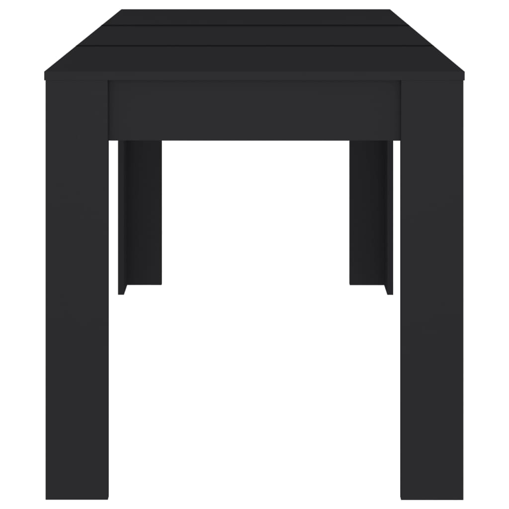 vidaXL Valgomojo stalas, juodos spalvos, 140x74,5x76cm, MDP
