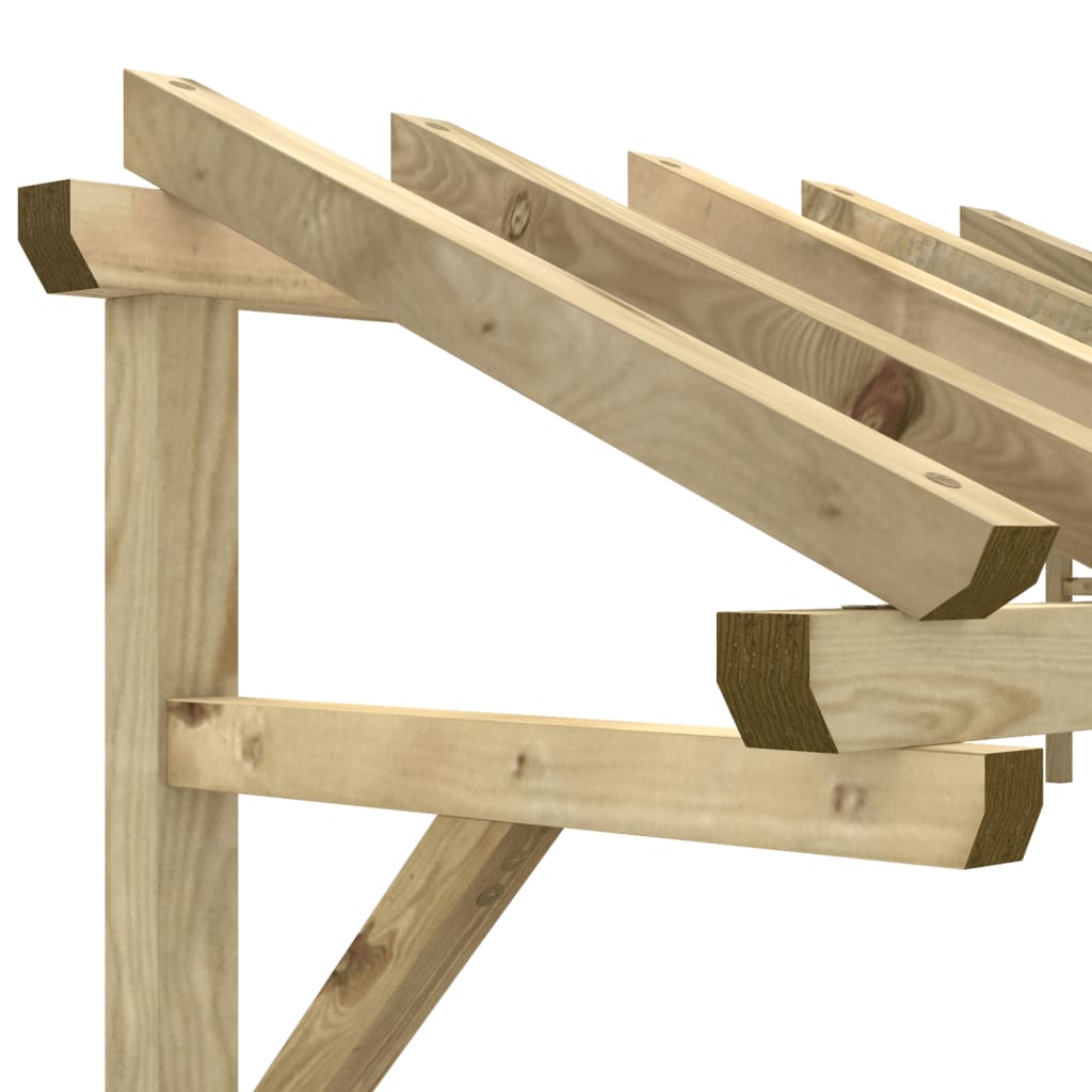 vidaXL Durų stogelis, 200x100x100cm, pušies medienos masyvas
