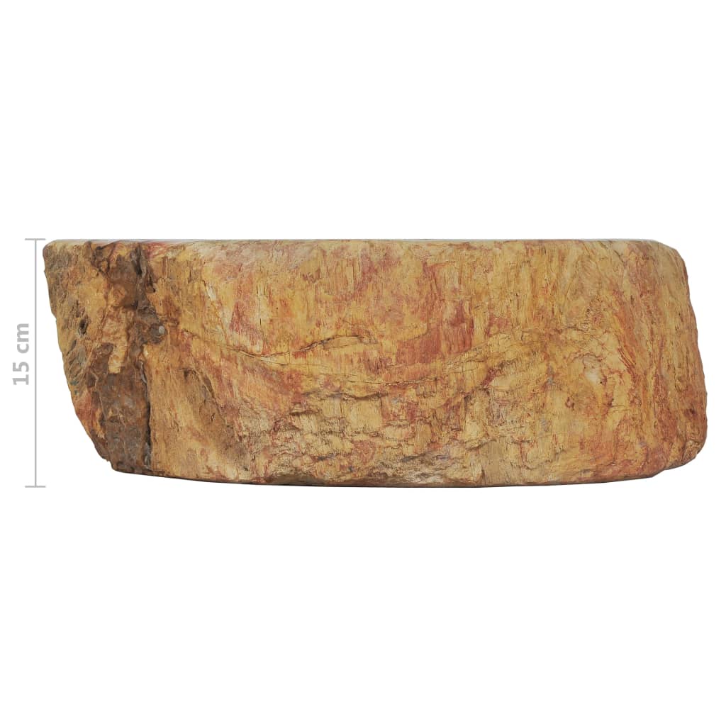vidaXL Kriauklė, kreminės spalvos, 45x35x15cm, iškastinis akmuo