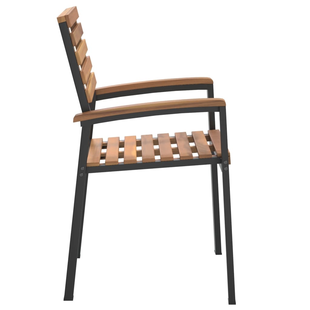 vidaXL Sudedamos sodo kėdės, 2vnt., akacijos medienos masyvas/metalas