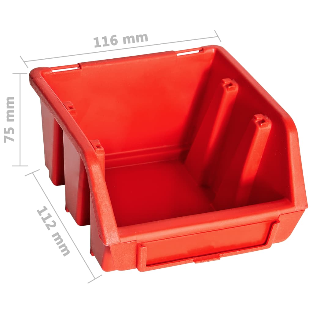 vidaXL Sandėliavimo dėžių rinkinys, 32 dalių, raudonas ir juodas