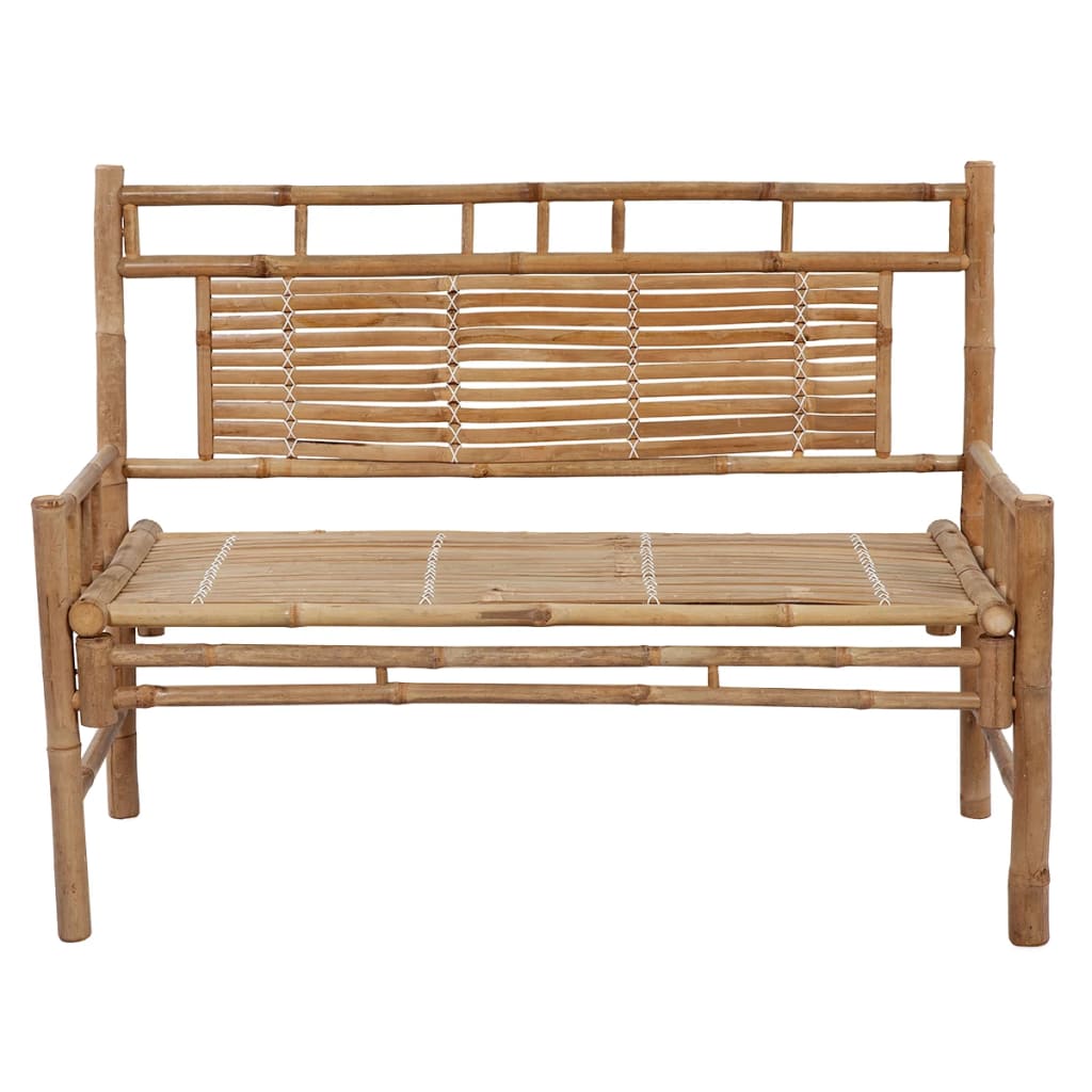 vidaXL Sodo suoliukas su pagalvėle, 120cm, bambukas (41504+314084)