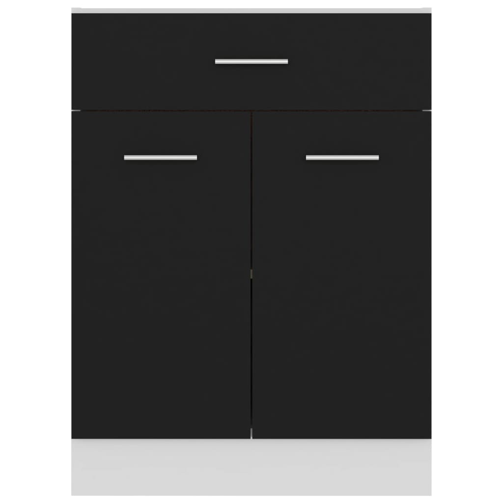vidaXL Apatinė spintelė su stalčiumi, juoda, 60x46x81,5cm, MDP