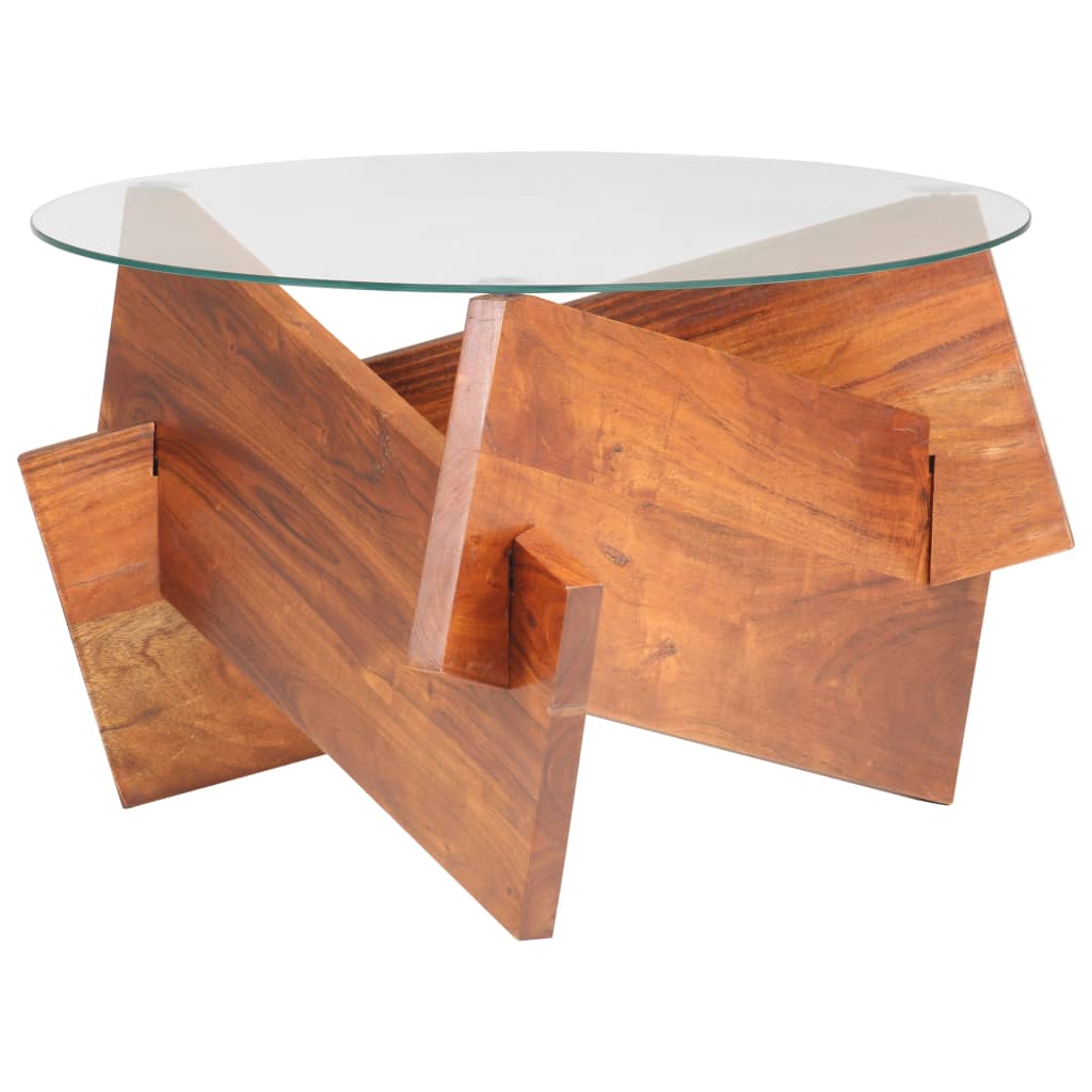 vidaXL Kavos staliukas, 60cm, akacijos medienos masyvas