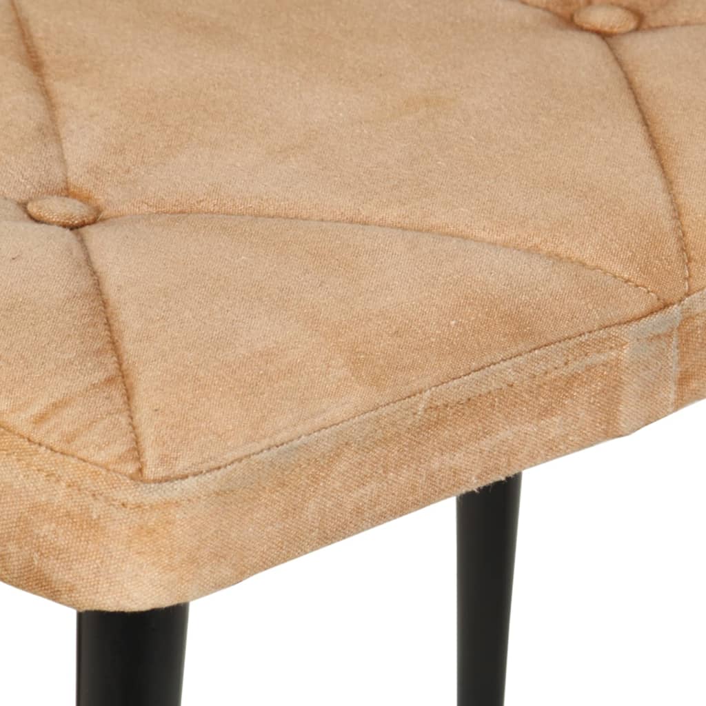 vidaXL Supama kėdė su pakoja, kreminės spalvos, drobė, vintažinė