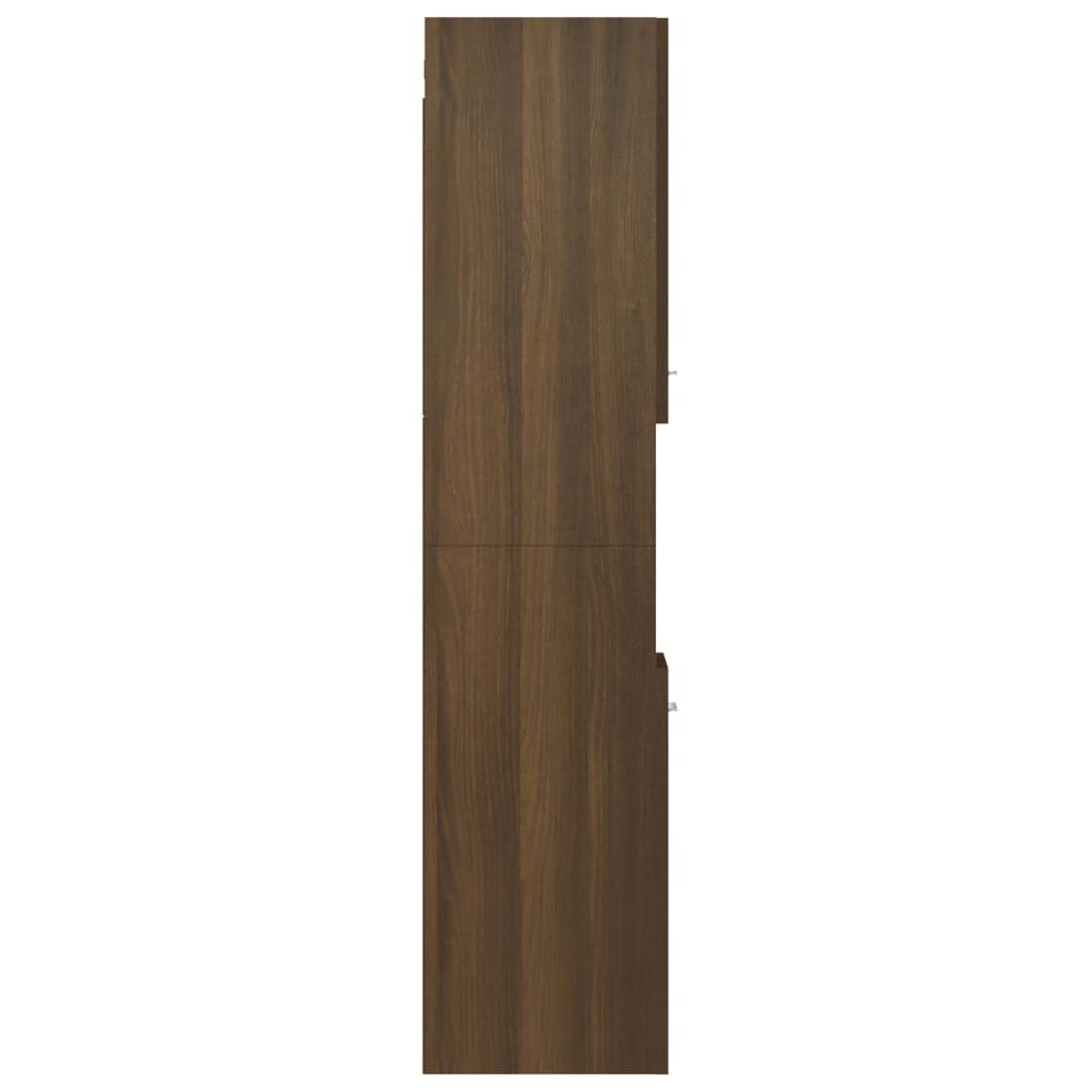 vidaXL Vonios spintelė, ruda ąžuolo, 30x30x130cm, apdirbta mediena