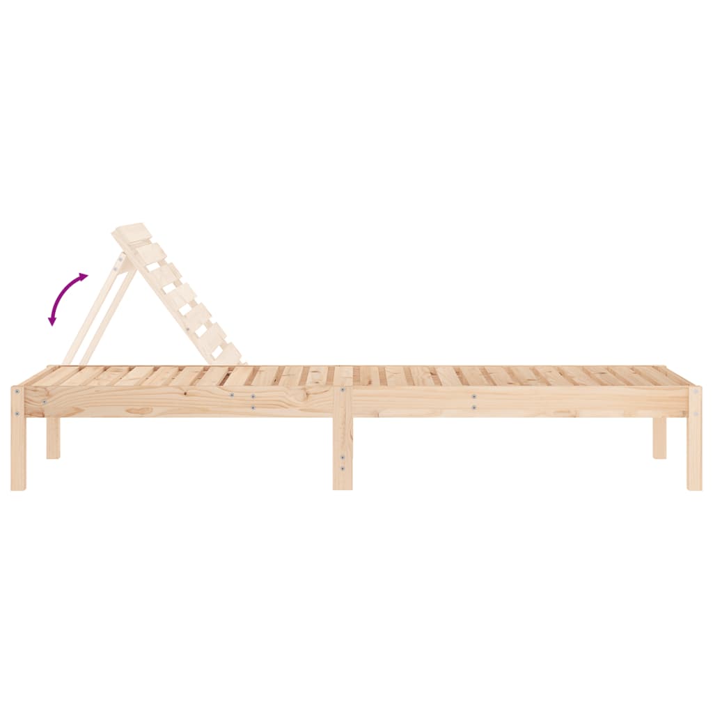 vidaXL Saulės gultas, 199,5x60x74cm, pušies medienos masyvas