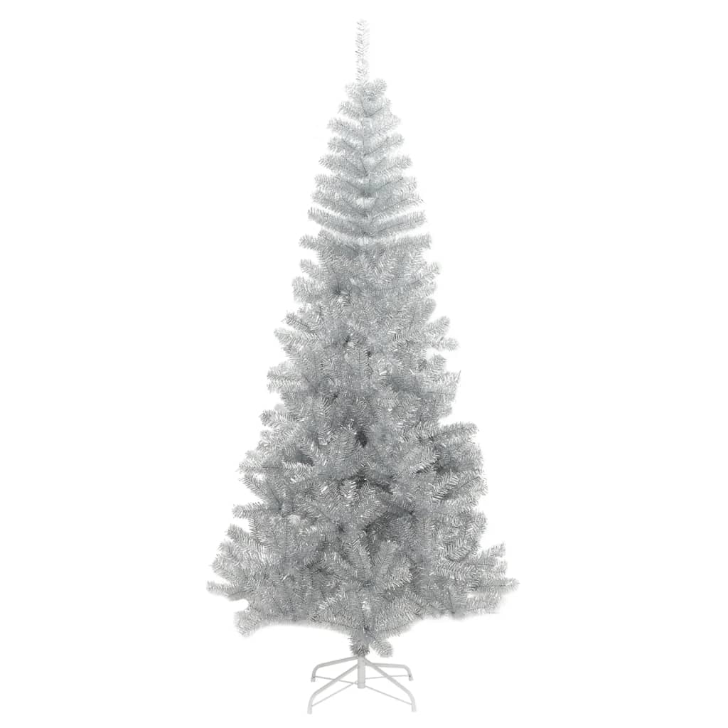 vidaXL Dirbtinė Kalėdų eglutė su stovu, sidabrinės spalvos, 240cm, PET