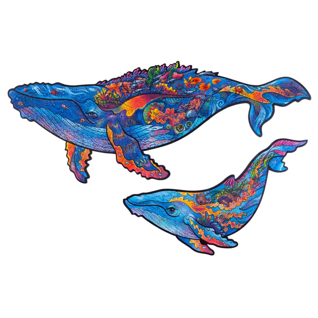 UNIDRAGON Medinė dėlionė Milky Whales, 172 detalės, 33x20cm, vidutinė