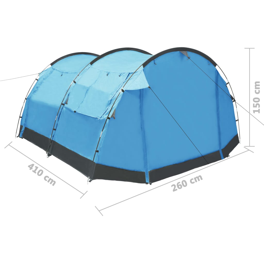 vidaXL Tunelinė stovyklavimo palapinė, mėlynos spalvos, keturvietė