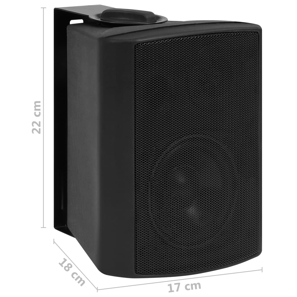 vidaXL Prie sienos montuojami stereo garsiakalbiai, 2vnt., juodi, 80W