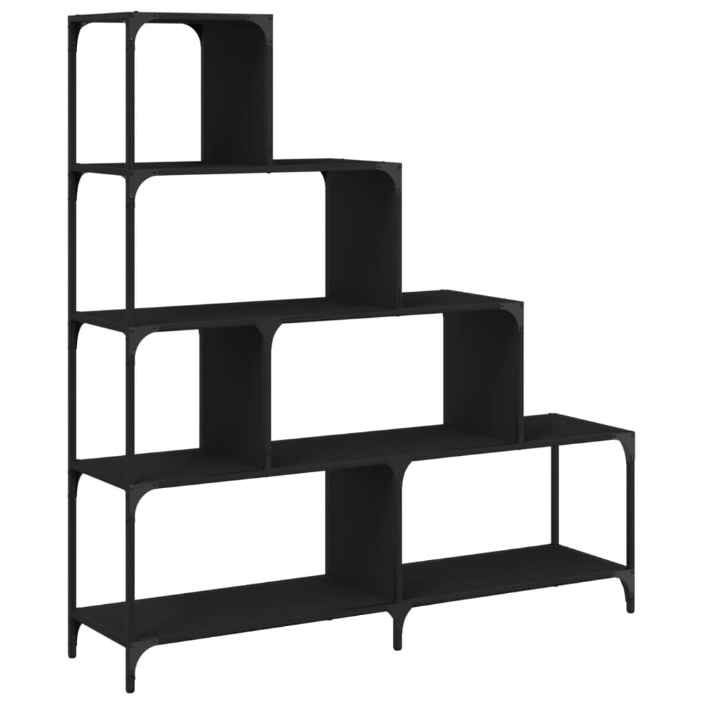 vidaXL Knygų spinta, 4 pakopų, juoda, 139x33,5x149cm, apdirbta mediena