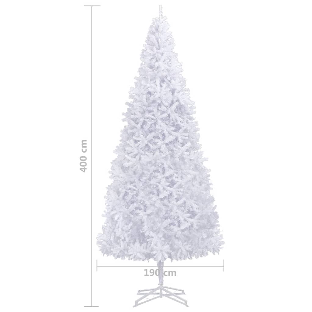 vidaXL Dirbtinė Kalėdų eglutė su žaisliukais/LED, balta, 400cm