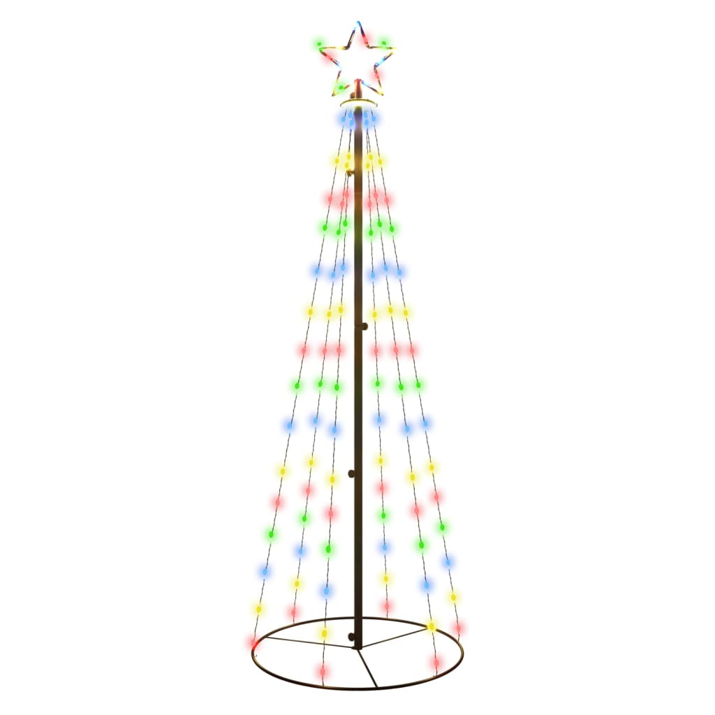 vidaXL Kalėdų eglutė, 70x180cm, kūgio formos, 108 spalvotos LED