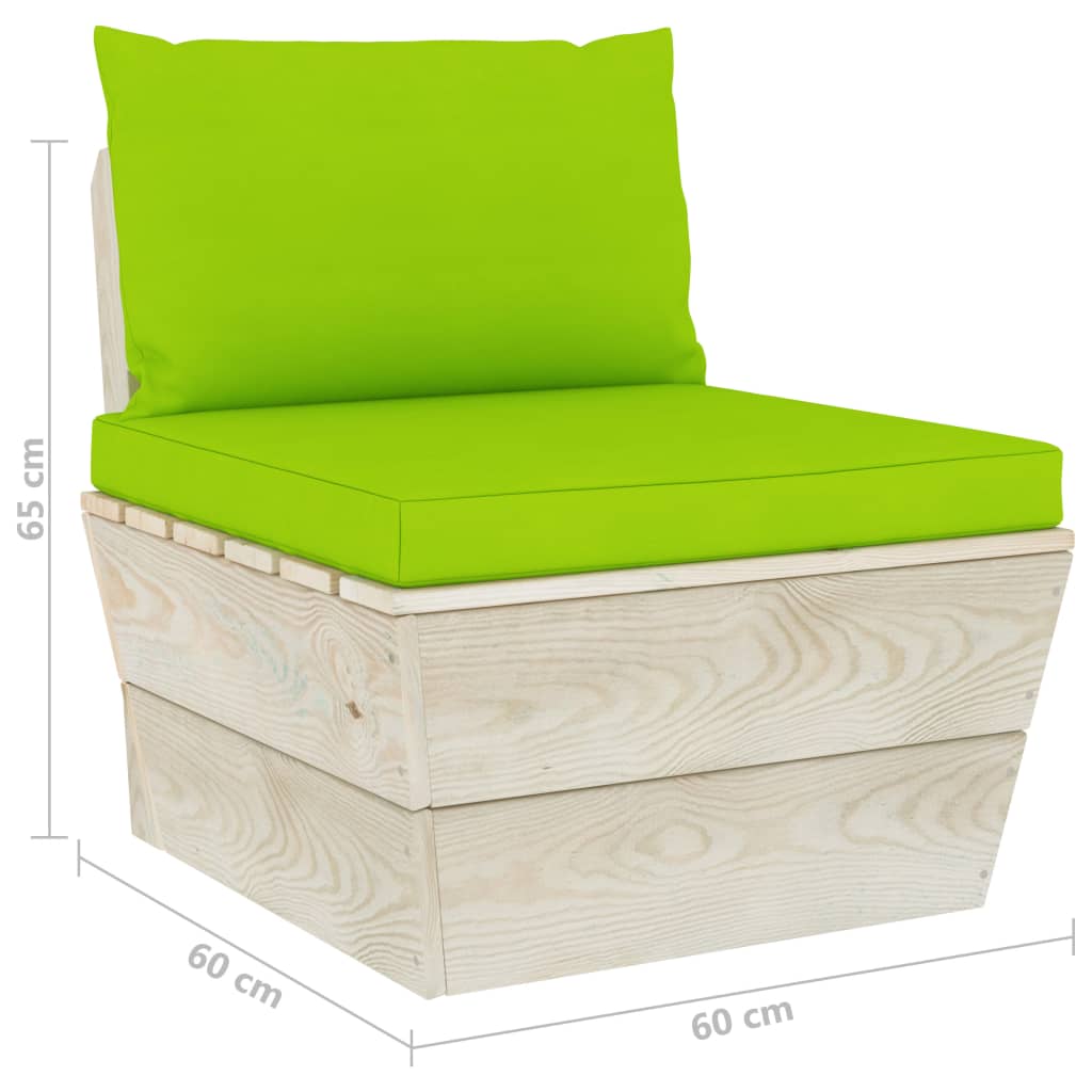 vidaXL Sodo baldų komplektas iš palečių su pagalvėlėmis, 6 dalių, eglė