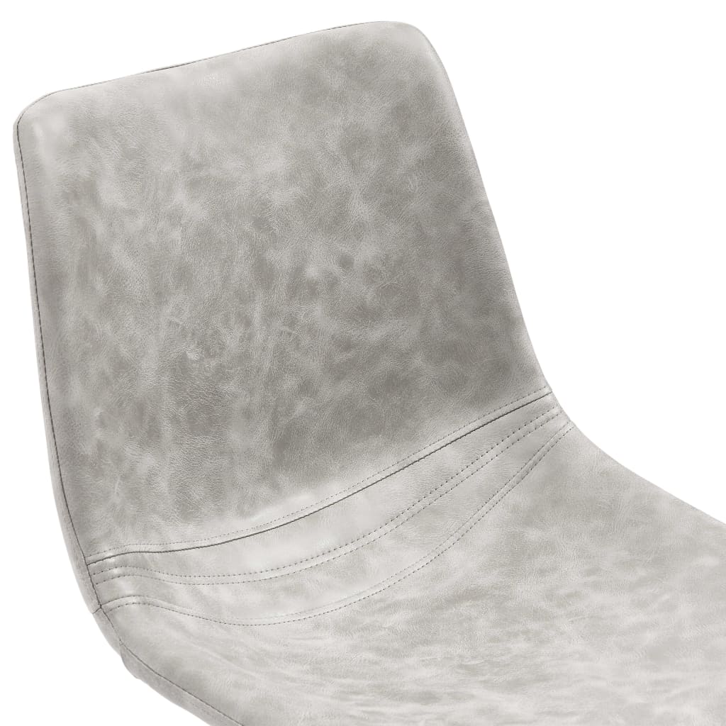 vidaXL Valgomojo kėdės, 4 vnt., šviesiai pilkos spalvos, dirbtinė oda