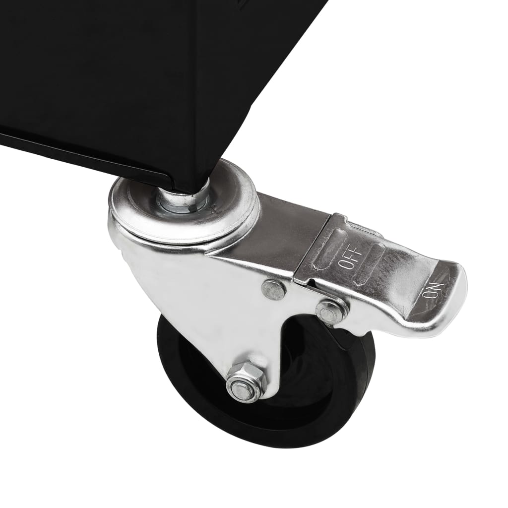 vidaXL Įrankių vežimėlis su 4 stalčiais, juodos spalvos, plienas
