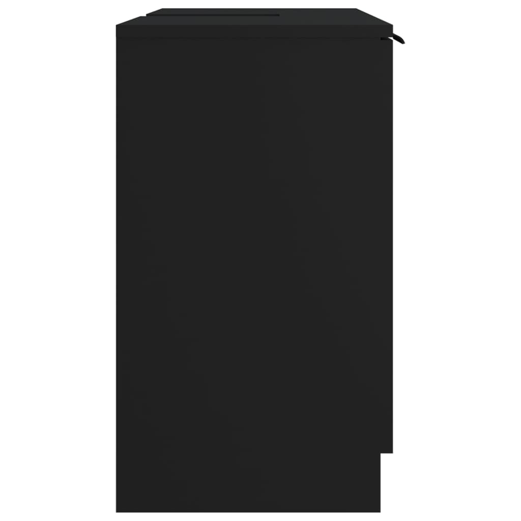vidaXL Vonios spintelė, juoda, 64,5x33,5x59cm, apdirbta mediena