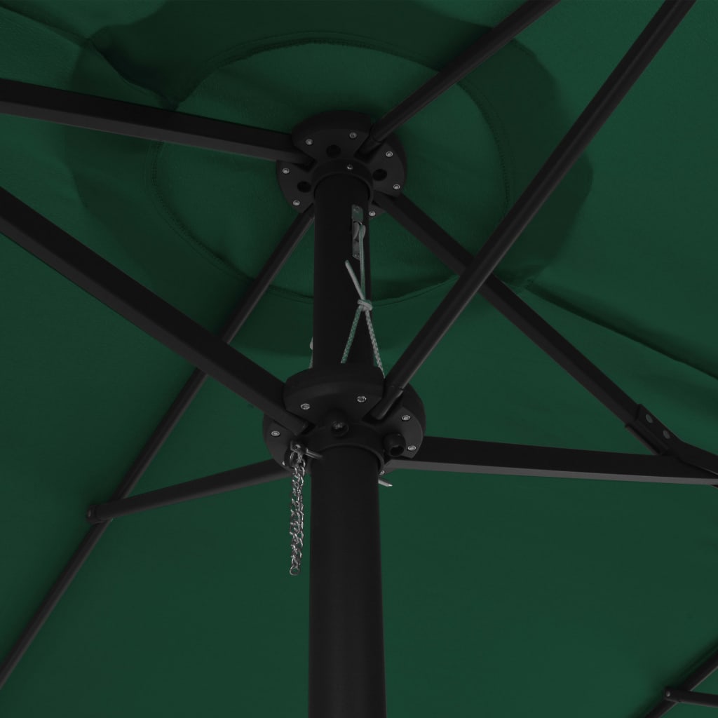 vidaXL Lauko skėtis su aliuminio stulpu, žalios sp., 460x270 cm