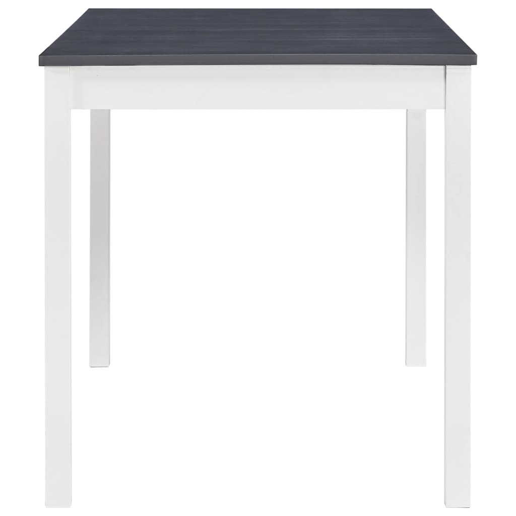 vidaXL Valgom. stalas, balt. ir pilk. sp., 140x70x73cm, puš. med. mas.