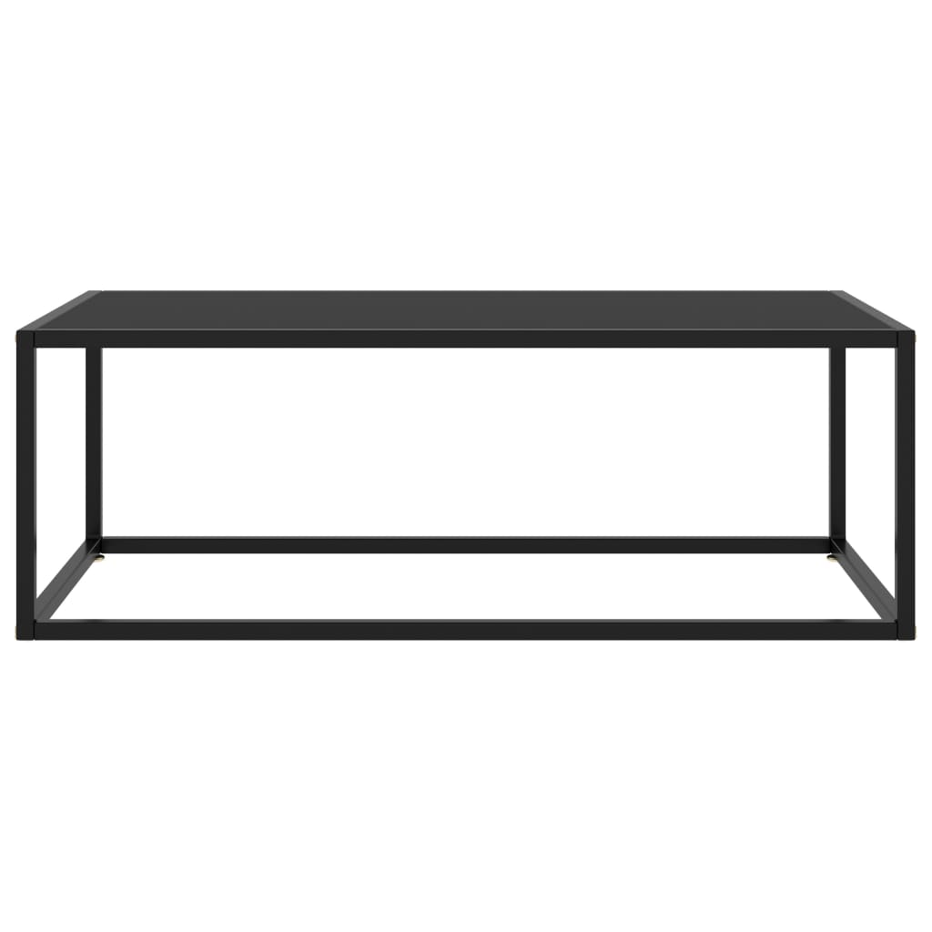vidaXL Kavos staliukas su juodu stiklu, juodas, 100x50x35cm