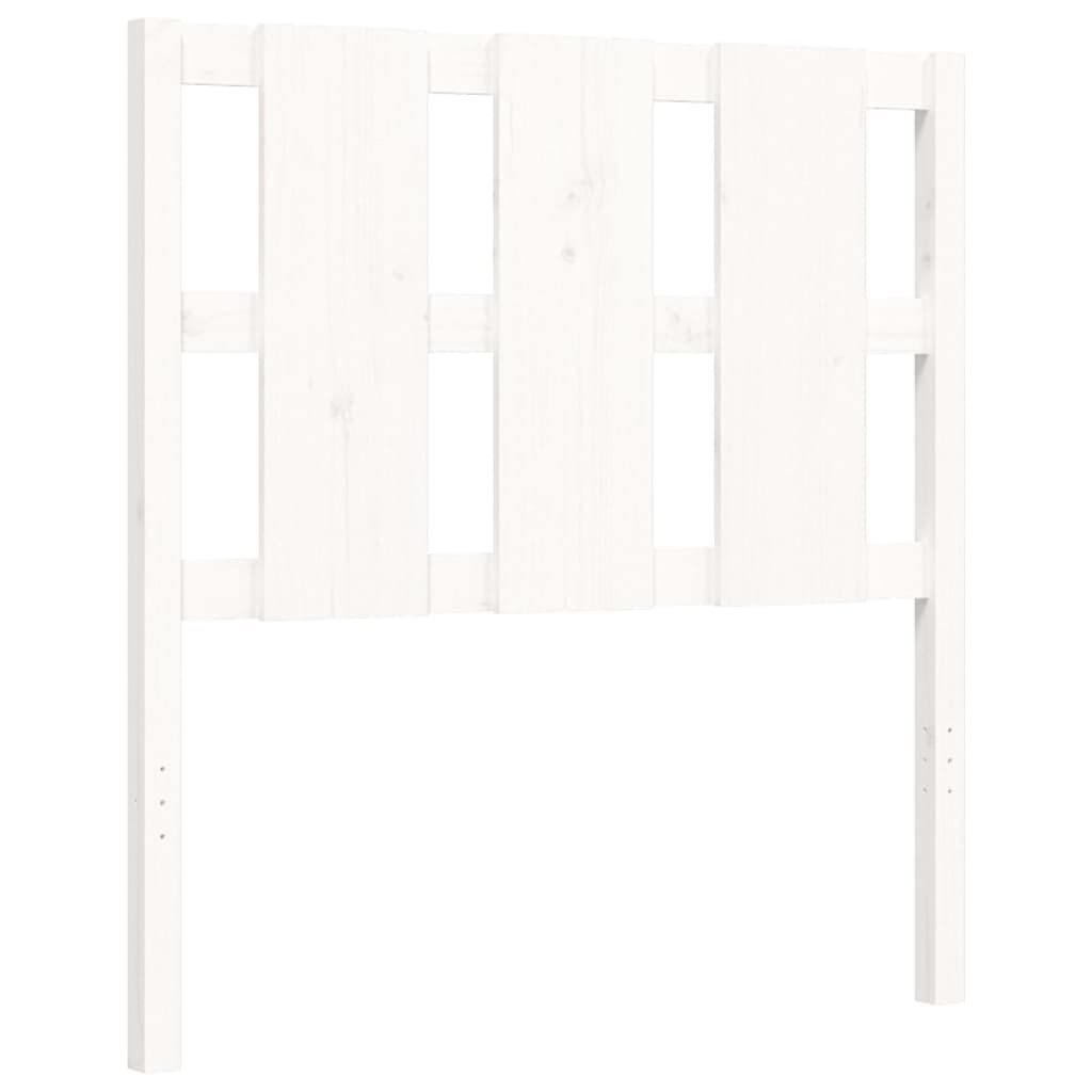 vidaXL Lovos rėmas su galvūgaliu, baltas, mediena, mažas vienvietis