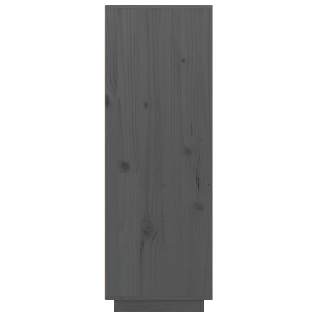 vidaXL Komoda, pilka, 60x40x116,5cm, pušies medienos masyvas
