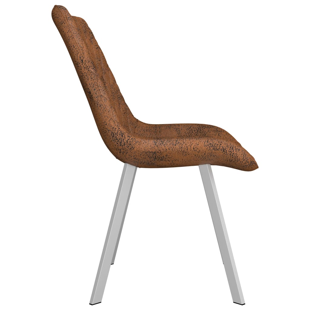 vidaXL Valgomojo kėdės, 6 vnt., rudos spalvos, dirbtinė versta oda