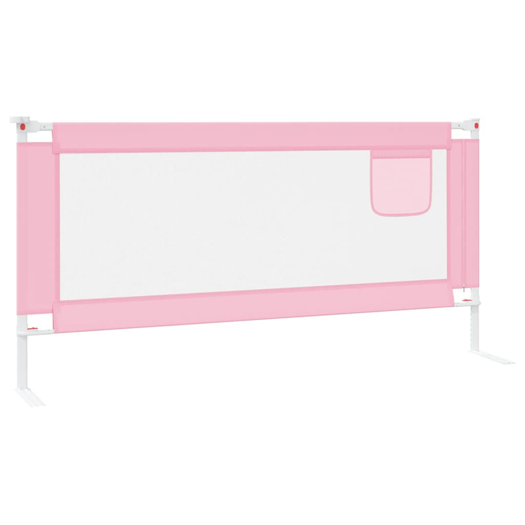 vidaXL Apsauginis turėklas vaiko lovai, rožinis, 190x25cm, audinys