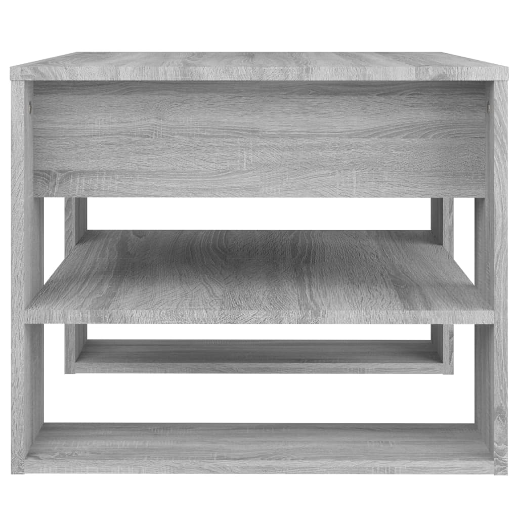 vidaXL Kavos staliukas, pilkas ąžuolo, 55,5x55x45cm, apdirbta mediena