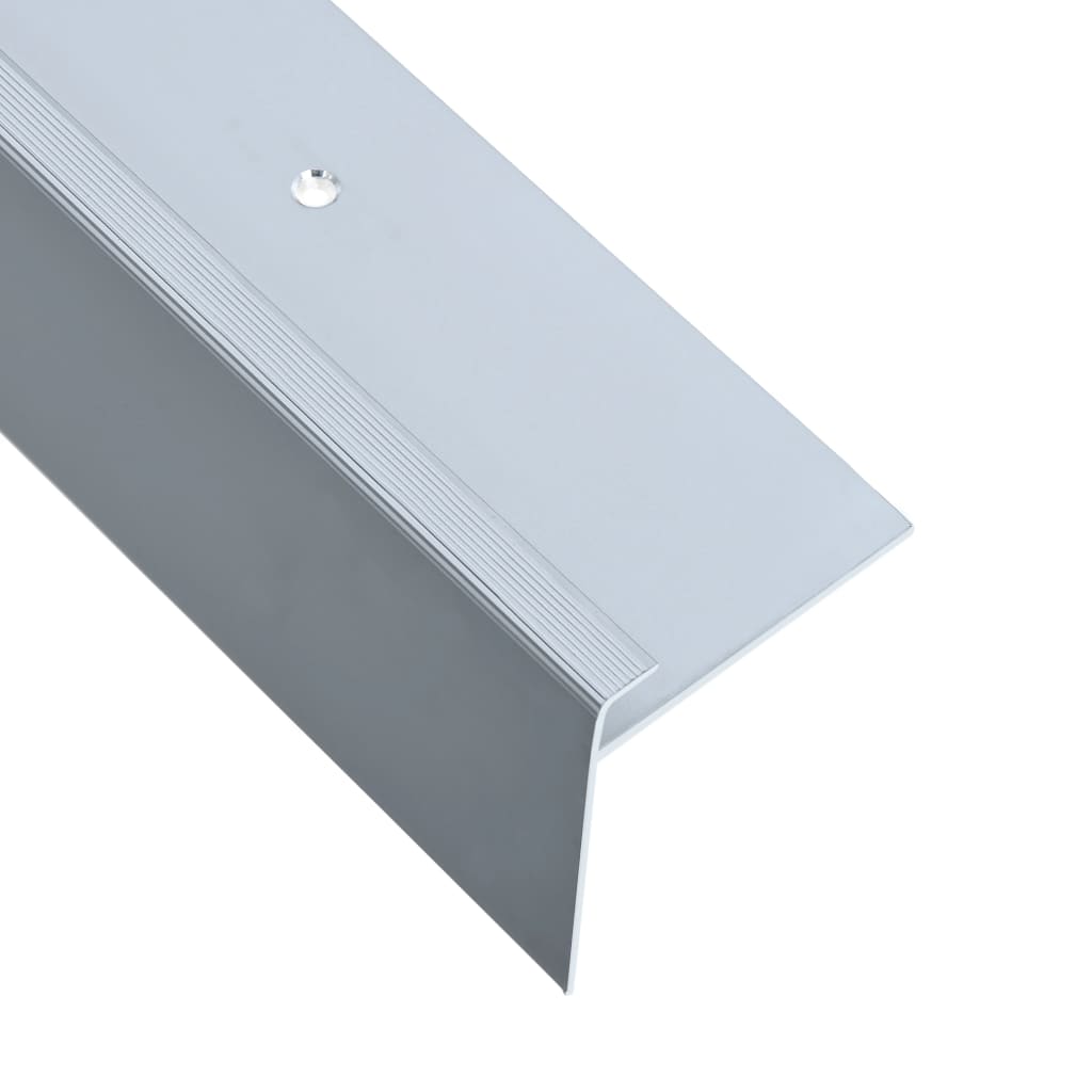 vidaXL Profiliai laiptams, 15vnt., sidabro, 90cm, aliuminis, F formos