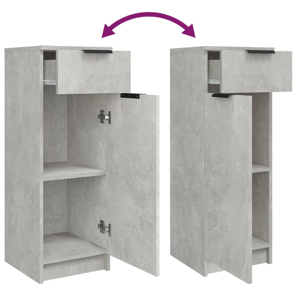 vidaXL Vonios spintelių komplektas, 4 dalių, betono pilkas, mediena