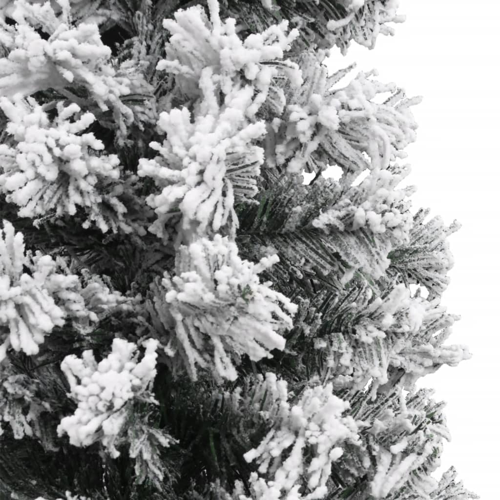 vidaXL Plona dirbtinė Kalėdų eglutė su sniegu, žalia, 150cm, PVC