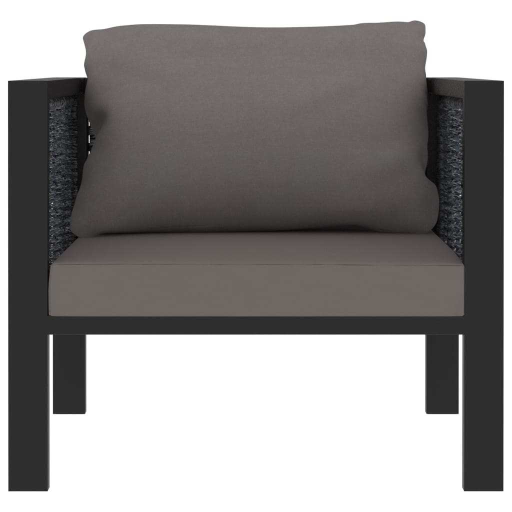 vidaXL Modulinė sofa su pagalvėle, antracito spalvos, poliratanas