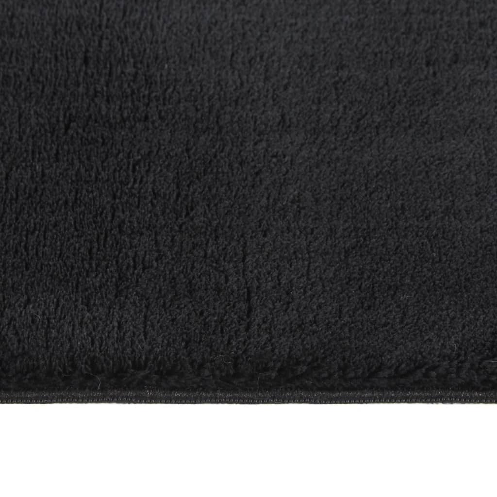 vidaXL Kilimas, juodas, 80x150cm, skalbiamas, trumpi šereliai