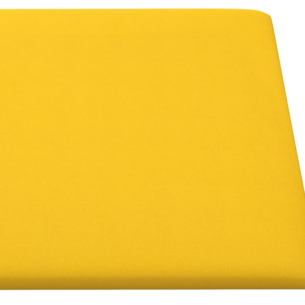 vidaXL Sienų plokštės, 12vnt., geltonos, 60x30cm, aksomas, 2,16m²
