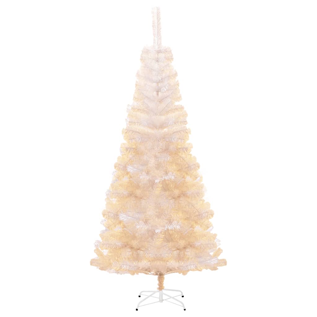 vidaXL Dirbtinė Kalėdų eglutė su spalvotom šakom, balta, 210cm, PVC