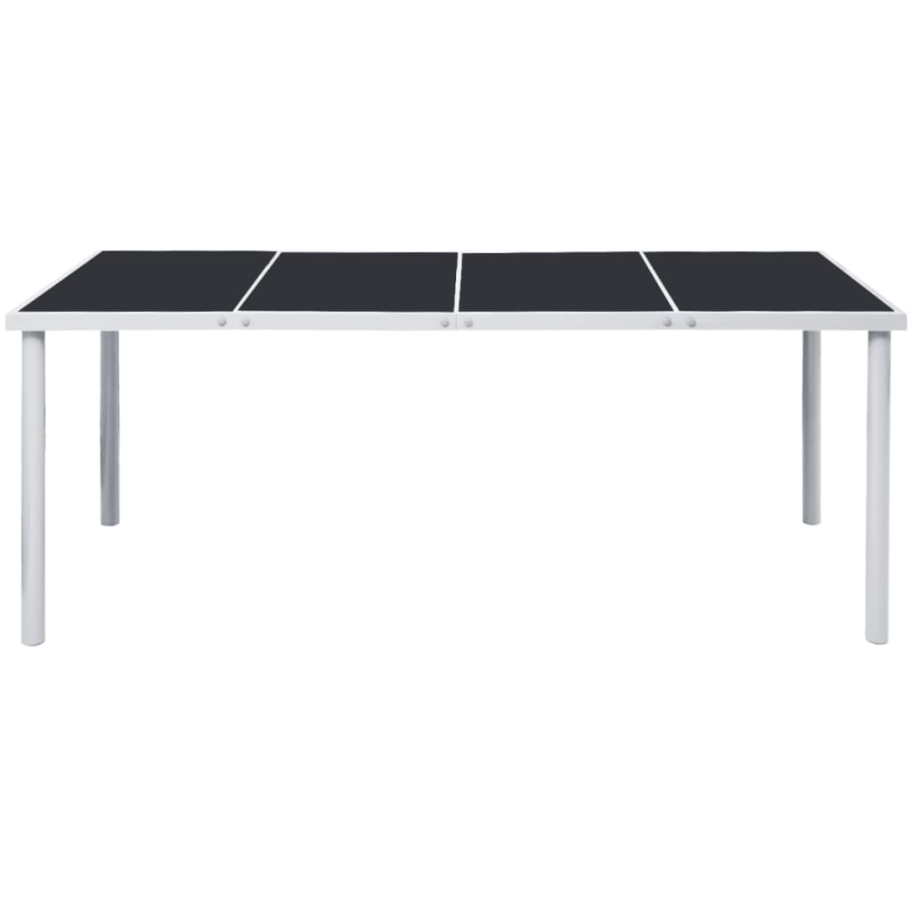 vidaXL Sodo stalas, juodas, 190x90x74cm, plienas