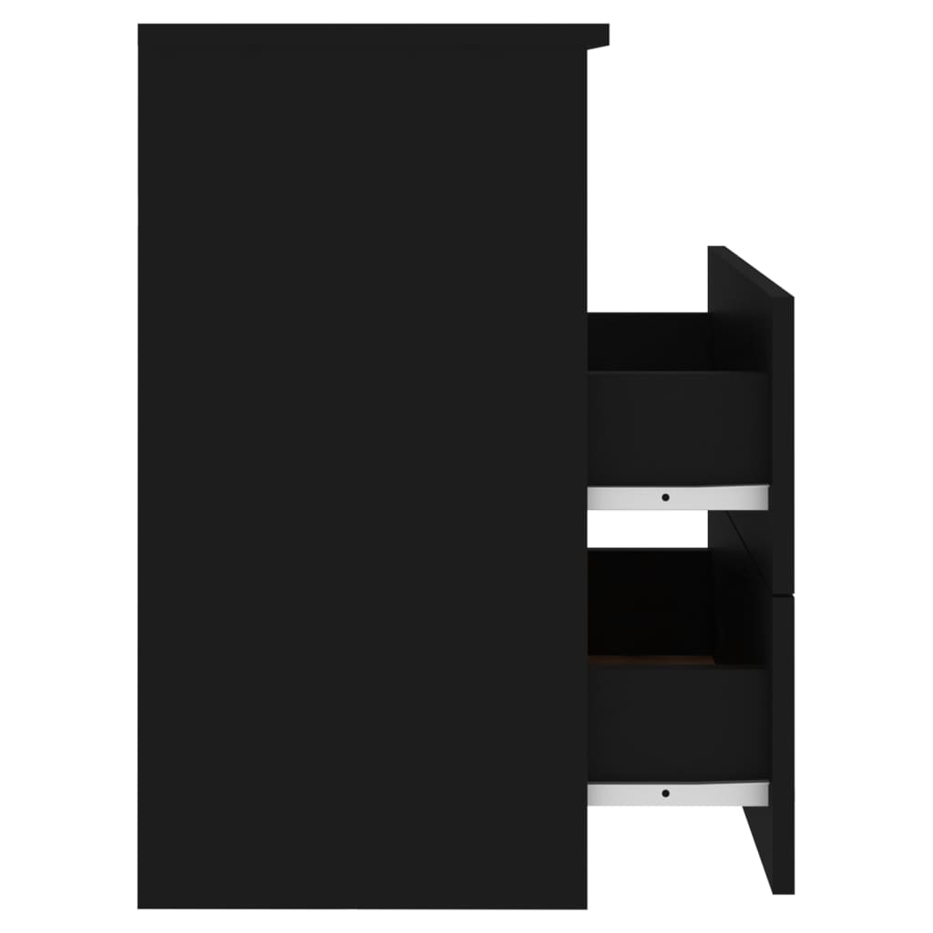 vidaXL Naktinė spintelė, juodos spalvos, 50x32x60cm