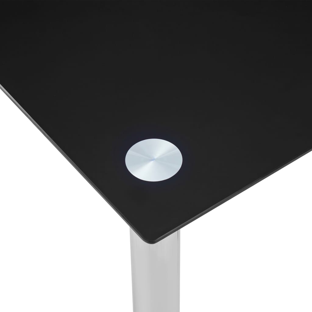 vidaXL Valgomojo stalas, juodas, 120x60x75cm, grūdintas stiklas