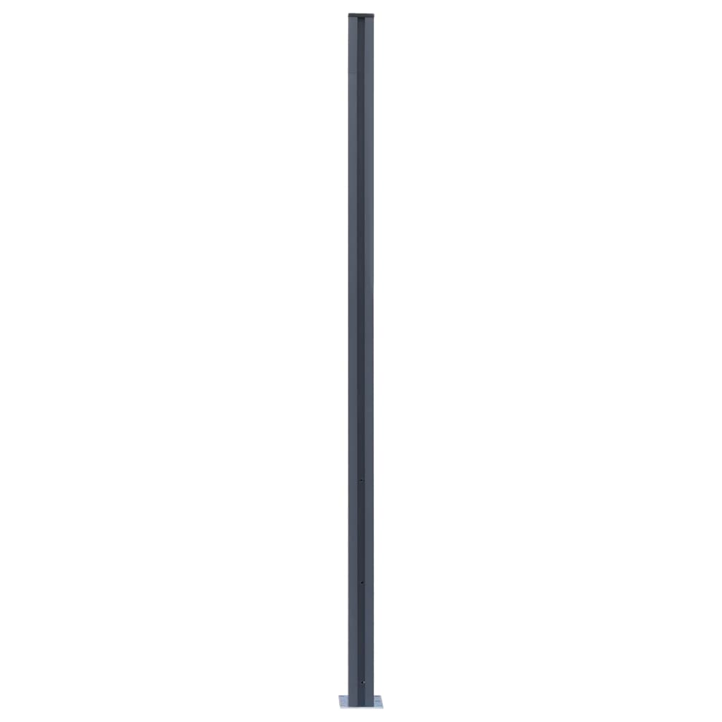vidaXL Tvoros stulpai, 3vnt., tamsiai pilki, 185cm, aliuminis