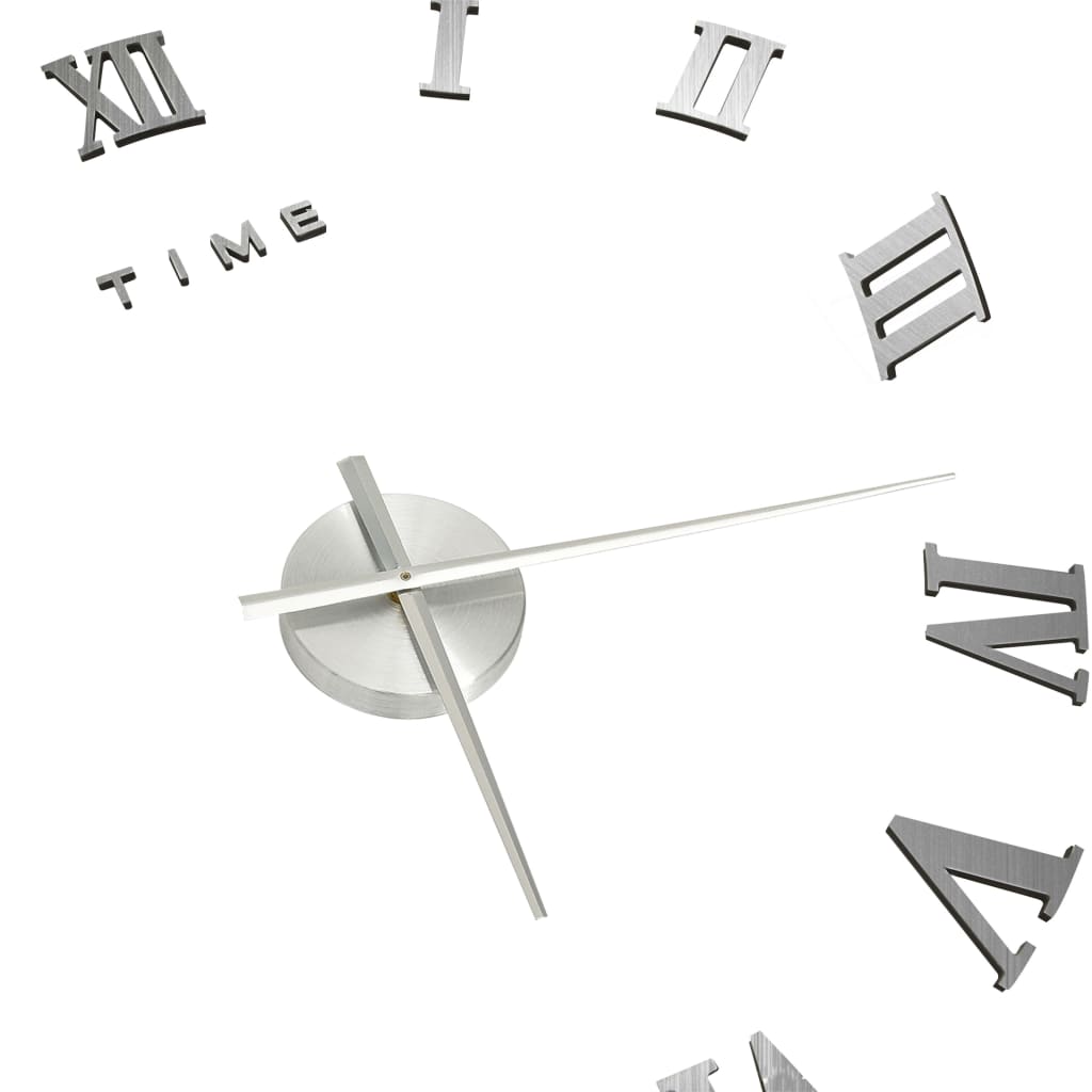 vidaXL Sieninis laikrodis, sidabrinis, 100cm, modernus, 3D, XXL