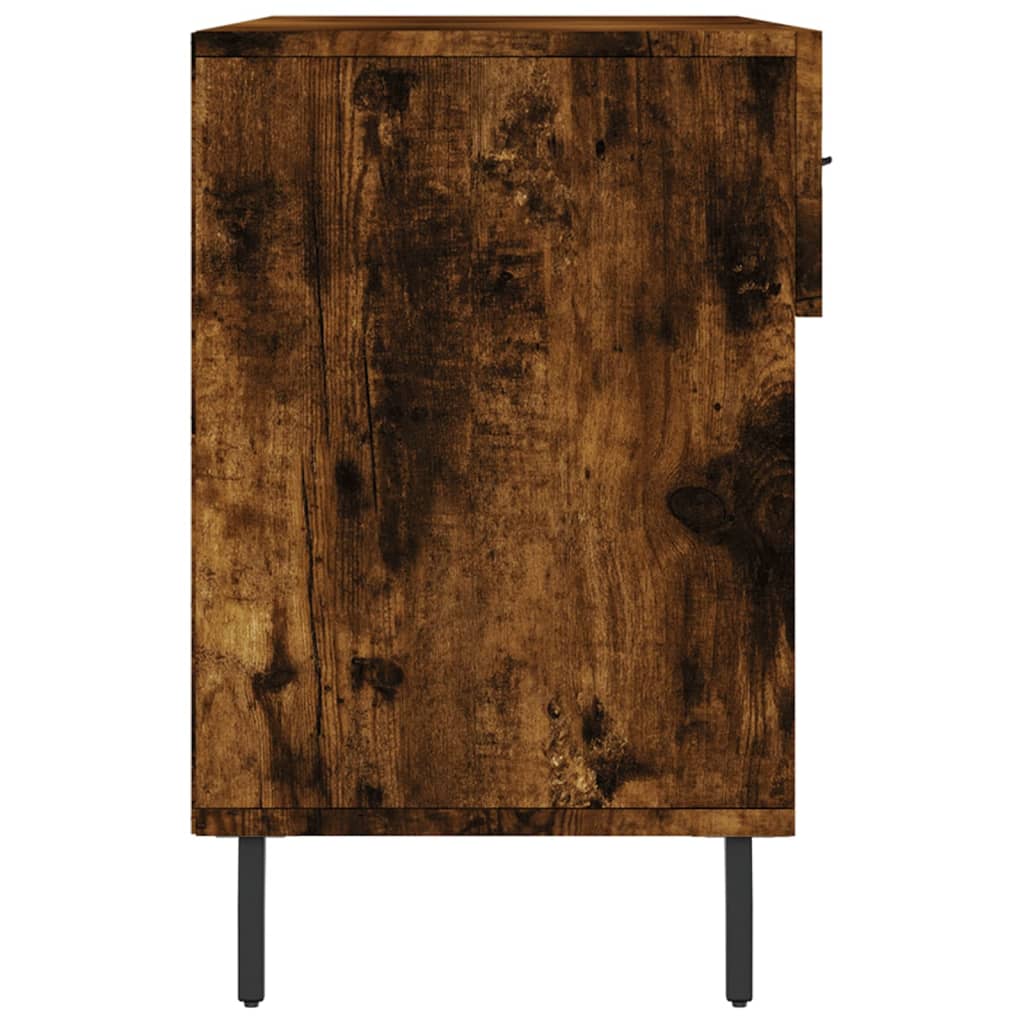 vidaXL Batų suoliukas, dūminio ąžuolo, 102x35x55cm, apdirbta mediena