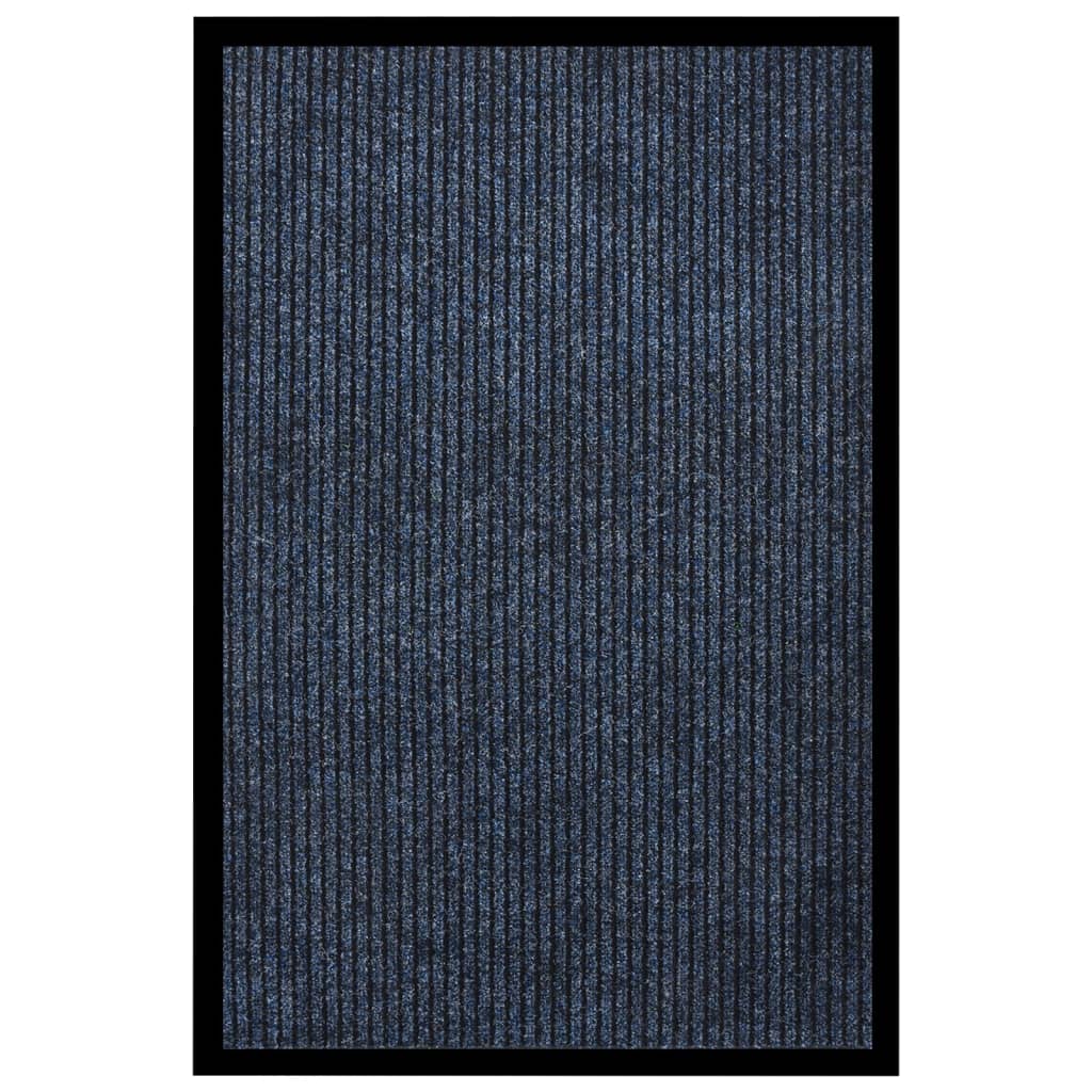 vidaXL Durų kilimėlis, mėlynos spalvos, 80x120cm, dryžuotas